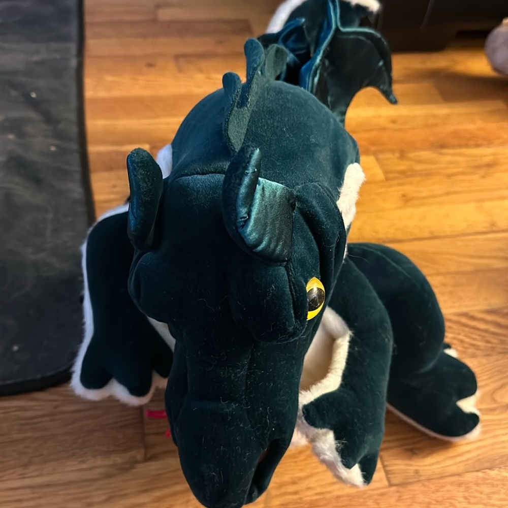 Folkmanis Green Dragon Plush puppet Vintage Stuffed animal toy